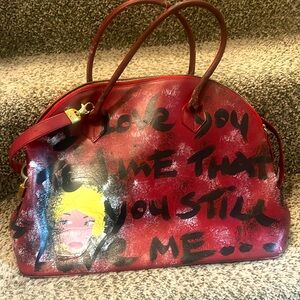Red Graffiti Vintage Bag